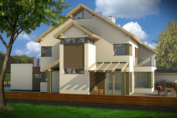  Projekt domu Willa SLONECZNA bliźniak (WRD2071) - projekt domu parterowego z poddaszem - Zdjęcie 2