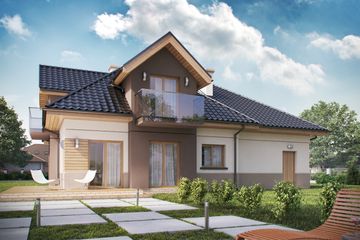  Projekt domu D211 (WAI1335) - projekt domu parterowego z poddaszem - Zdjęcie 2