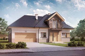  Projekt domu D211 (WAI1335) - projekt domu parterowego z poddaszem - Zdjęcie 3