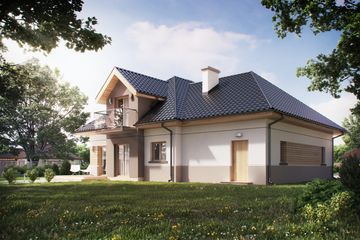  Projekt domu D211 (WAI1335) - projekt domu parterowego z poddaszem - Zdjęcie 4