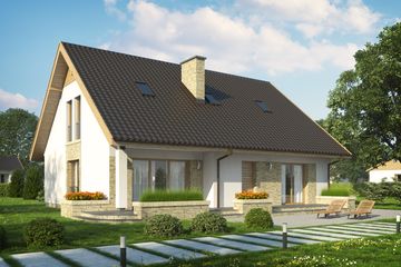  Projekt domu D214 (WAI1336) - projekt domu parterowego z poddaszem - Zdjęcie 2