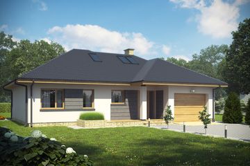 Projekt domu D216C (WAI1339) - projekt domu parterowego z poddaszem - Zdjęcie 1