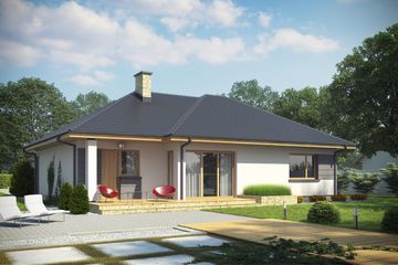  Projekt domu D216C (WAI1339) - projekt domu parterowego z poddaszem - Zdjęcie 2