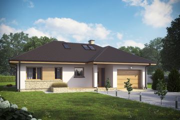  Projekt domu D216B (WAI1340) - projekt domu parterowego z poddaszem - Zdjęcie 1