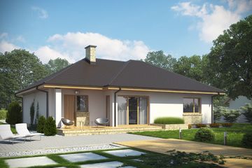  Projekt domu D216B (WAI1340) - projekt domu parterowego z poddaszem - Zdjęcie 2