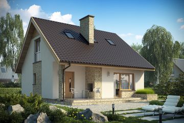  Projekt domu D144E (WAI1344) - projekt domu parterowego z poddaszem - Zdjęcie 2