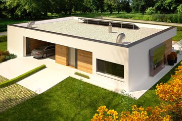  Projekt domu EX 7 soft (z wiatą) (WRC2472) - projekt domu parterowego - Zdjęcie 1