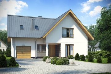  Projekt domu D184A (WAI1349) - projekt domu parterowego z poddaszem - Zdjęcie 1