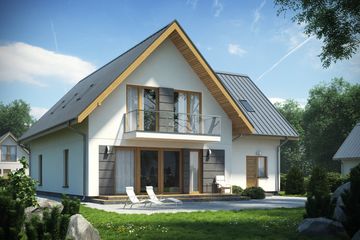  Projekt domu D184A (WAI1349) - projekt domu parterowego z poddaszem - Zdjęcie 2