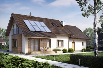  Projekt domu D186A - wersja drewniana (WAI1346) - projekt domu parterowego z poddaszem - Zdjęcie 2