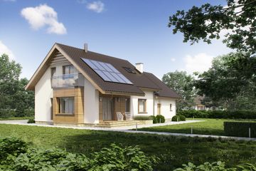  Projekt domu D186A - wersja drewniana (WAI1346) - projekt domu parterowego z poddaszem - Zdjęcie 3