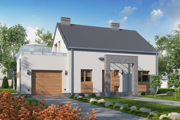  Projekt domu D101A - Tobiasz A (WAI1352) - projekt domu parterowego z poddaszem - Zdjęcie 1