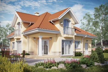  Projekt domu D209A (WAI1356) - projekt domu parterowego z poddaszem - Zdjęcie 2