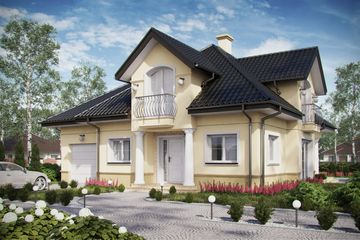  Projekt domu D209B (WAI1357) - projekt domu parterowego z poddaszem - Zdjęcie 1