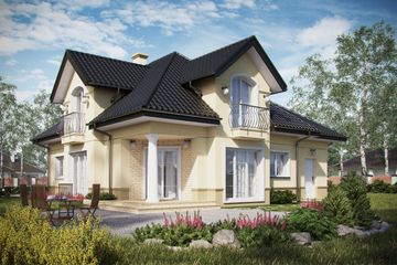  Projekt domu D209B (WAI1357) - projekt domu parterowego z poddaszem - Zdjęcie 2