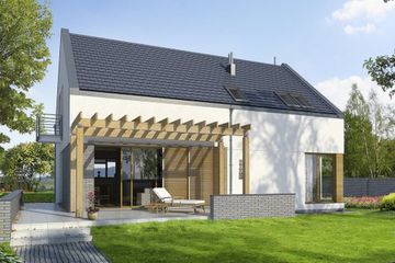  Projekt domu E-102 (WAX1002) - projekt domu parterowego z poddaszem - Zdjęcie 2