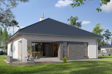  Projekt domu E-121 (WAX1023) - projekt domu parterowego - Zdjęcie 2