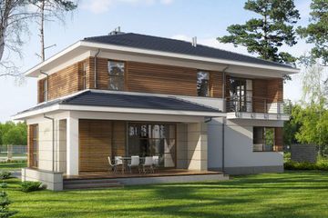 Projekt domu E-122 (WAX1024) - projekt domu z pełnym piętrem - Zdjęcie 2