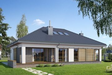  Projekt domu E-132 (WAX1033) - projekt domu parterowego - Zdjęcie 2