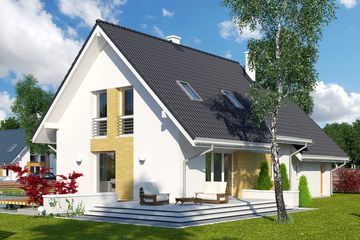  Projekt domu Azuryt 4 (BSA2007) - projekt domu parterowego z poddaszem - Zdjęcie 2