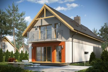  Projekt domu D102C (WAI1278) - projekt domu parterowego z poddaszem - Zdjęcie 2