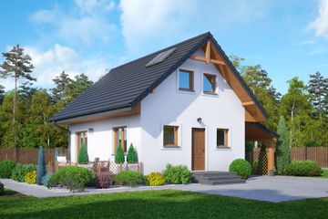  Projekt domu Gładyszowo dws (KRP1602) - projekt domu parterowego z poddaszem - Zdjęcie 1