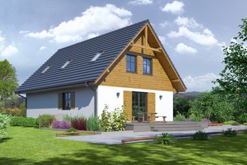  Projekt domu Jurkowo średnie mc (KRP1609) - projekt domu parterowego z poddaszem - Zdjęcie 2