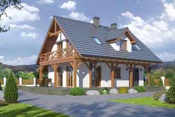  Projekt domu Świdnica 5 dws (KRP1608) - projekt domu parterowego z poddaszem - Zdjęcie 1