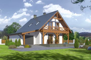  Projekt domu Świdnica 5 dws (KRP1608) - projekt domu parterowego z poddaszem - Zdjęcie 2
