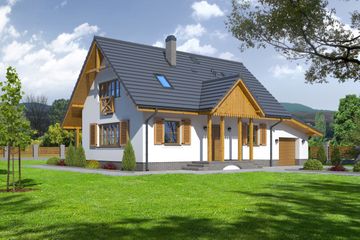  Projekt domu Zawoja mk7g (KRP1604) - projekt domu parterowego z poddaszem - Zdjęcie 1