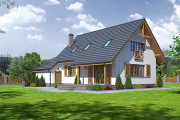  Projekt domu Zawoja mk7g (KRP1604) - projekt domu parterowego z poddaszem - Zdjęcie 2