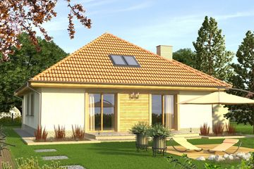 Projekt domu Asyria P - parterowy dom o powierzchni 100 m², dach wielospadowy - ujęcie 2