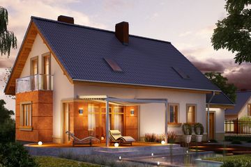  Projekt domu Enklawa (WRN1216) - projekt domu parterowego z poddaszem - Zdjęcie 1