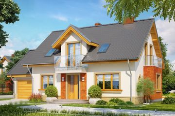  Projekt domu Enklawa (WRN1216) - projekt domu parterowego z poddaszem - Zdjęcie 2