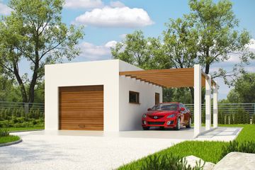  Projekt garażu G174 - Budynek garażowy (PRA1166) - projekt garażu parterowego - Zdjęcie 1