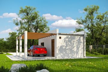  Projekt garażu G174 - Budynek garażowy (PRA1166) - projekt garażu parterowego - Zdjęcie 2