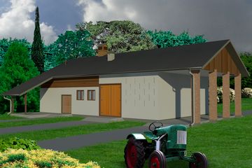  Projekt obory WB-3743 (KRA3792) - projekt obory parterowego - Zdjęcie 1