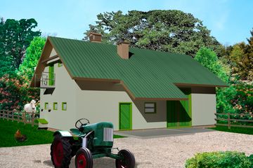  Projekt budynku inwentarskiego WB-3745 (KRA3772) - projekt budynku parterowego - Zdjęcie 1