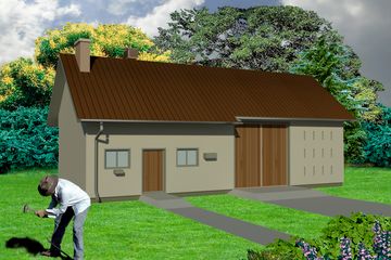  Projekt budynku inwentarskiego WB-3747 (KRA3773) - projekt budynku parterowego - Zdjęcie 1