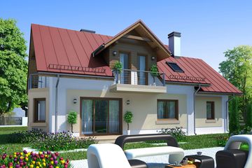  Projekt domu w Kalifornii (KRN1058) - projekt domu parterowego z poddaszem - Zdjęcie 2