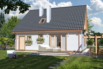  Projekt domu Harmonia 100 MDM wersja A (WRD2075) - projekt domu parterowego z poddaszem - Zdjęcie 2