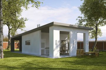  Projekt garażu G190 - Budynek garażowy z wiatą (PRA1174) - projekt garażu parterowego - Zdjęcie 2