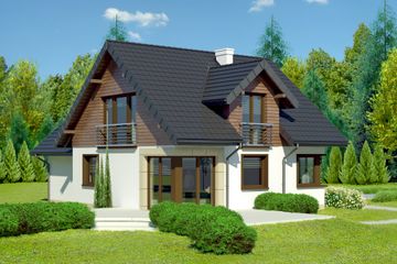  Projekt domu przy Cyprysowej 36 (KRK1377) - projekt domu parterowego z poddaszem - Zdjęcie 2