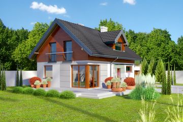  Projekt domu przy Alabastrowej 27 (KRK1376) - projekt domu parterowego z poddaszem - Zdjęcie 1