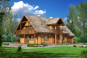  Projekt domu Milicz dw 6 (KRP1613) - projekt domu parterowego z poddaszem - Zdjęcie 1