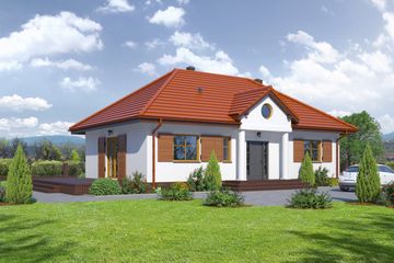  Projekt domu Antonin wąski (KRP1612) - projekt domu parterowego - Zdjęcie 1