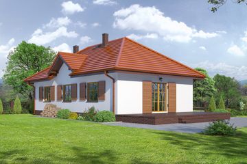  Projekt domu Antonin wąski (KRP1612) - projekt domu parterowego - Zdjęcie 2