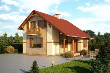  Projekt domu letniskowego G172 - Budynek letniskowy (PRA1186) - projekt domu letniskowego parterowego z poddaszem - Zdjęcie 1