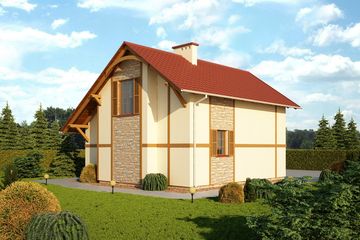  Projekt domu letniskowego G172 - Budynek letniskowy (PRA1186) - projekt domu letniskowego parterowego z poddaszem - Zdjęcie 2