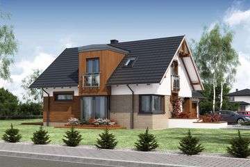  Projekt domu Apoloniusz 2 (WRW1111) - projekt domu parterowego z poddaszem - Zdjęcie 4